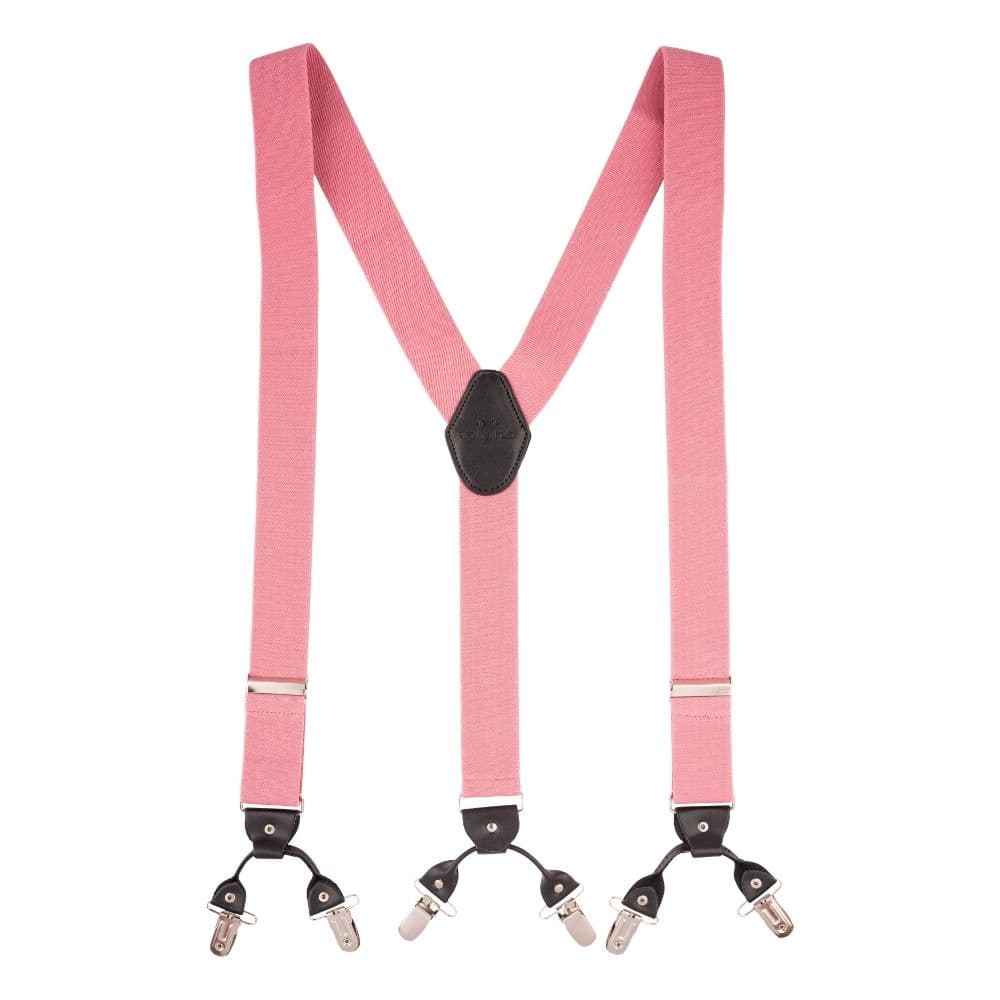 Pink Y-Back Clip-On Suspenders for Men