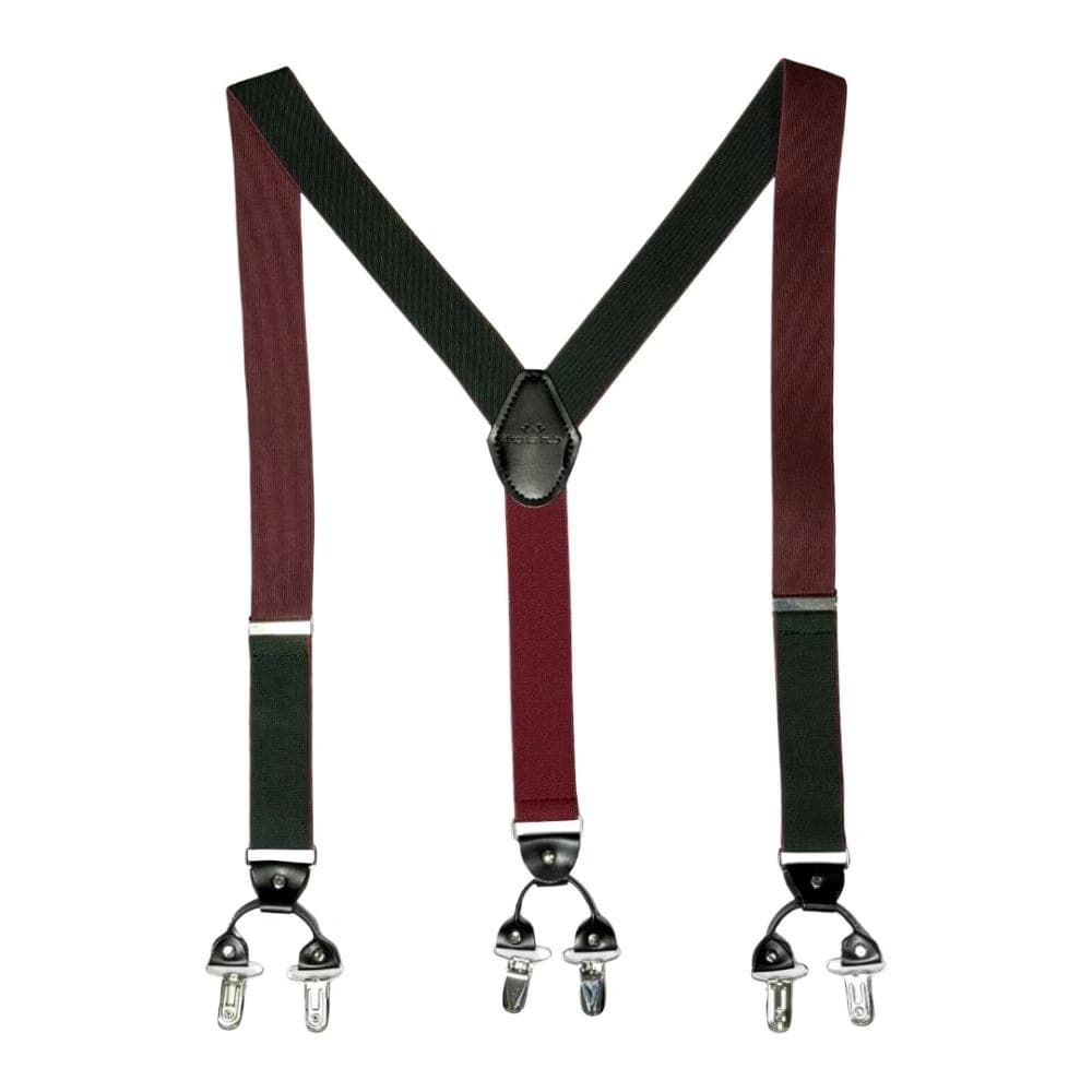 Green Y-Back Clip-On Suspenders for Men