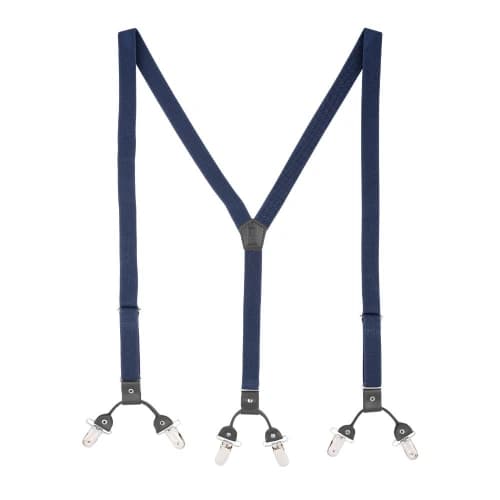 Navy Blue Y-Back Clip-On Suspenders for Men
