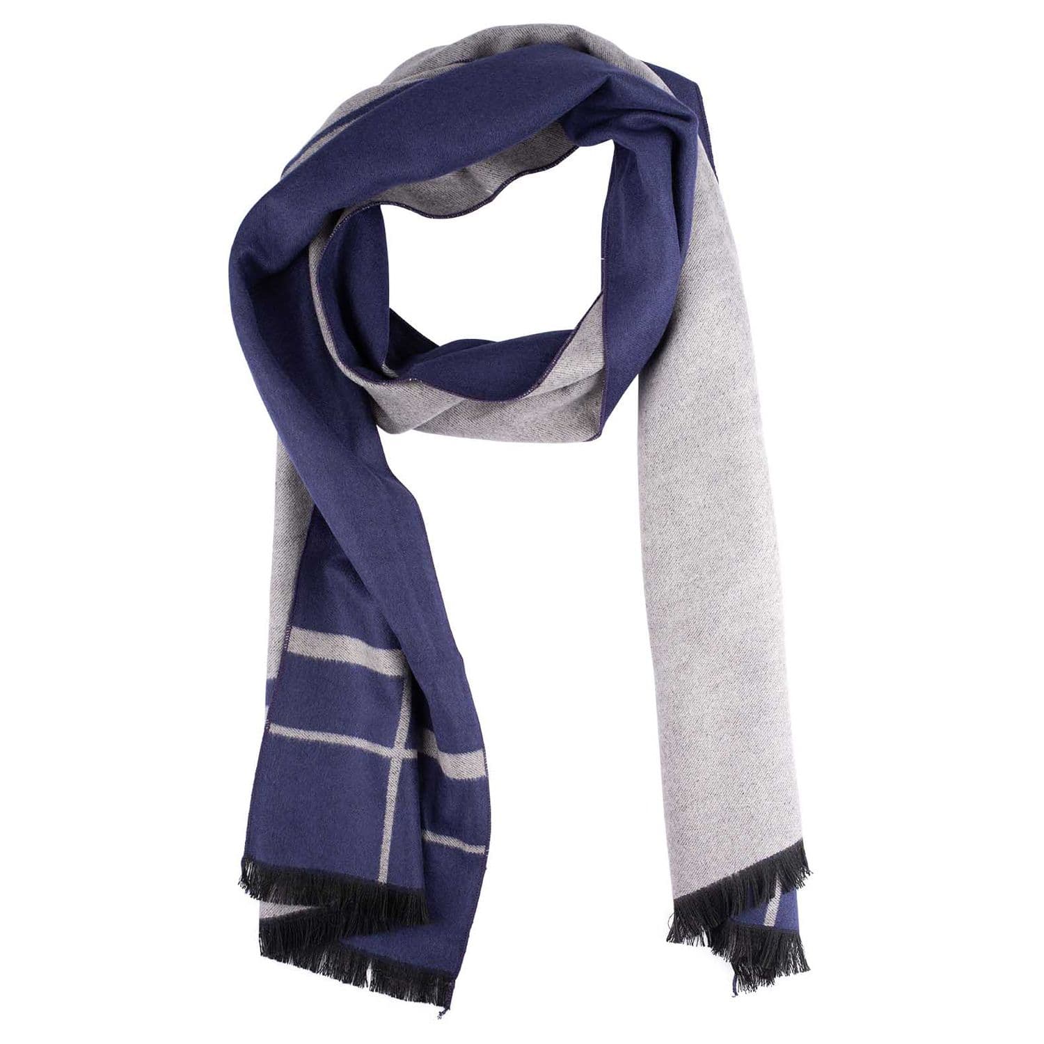 Blue Wool Scarf for Men