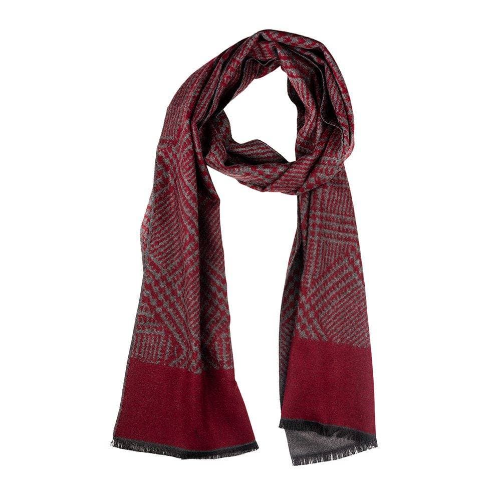 Maroon Textured Wool Scarf for Men