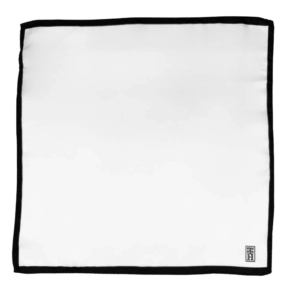 White Italian Silk Pocket Square for Men