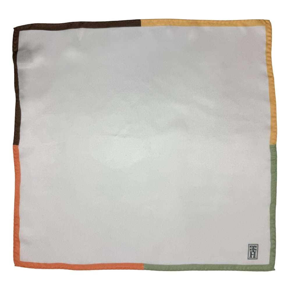 White Italian Silk Pocket Square for Men