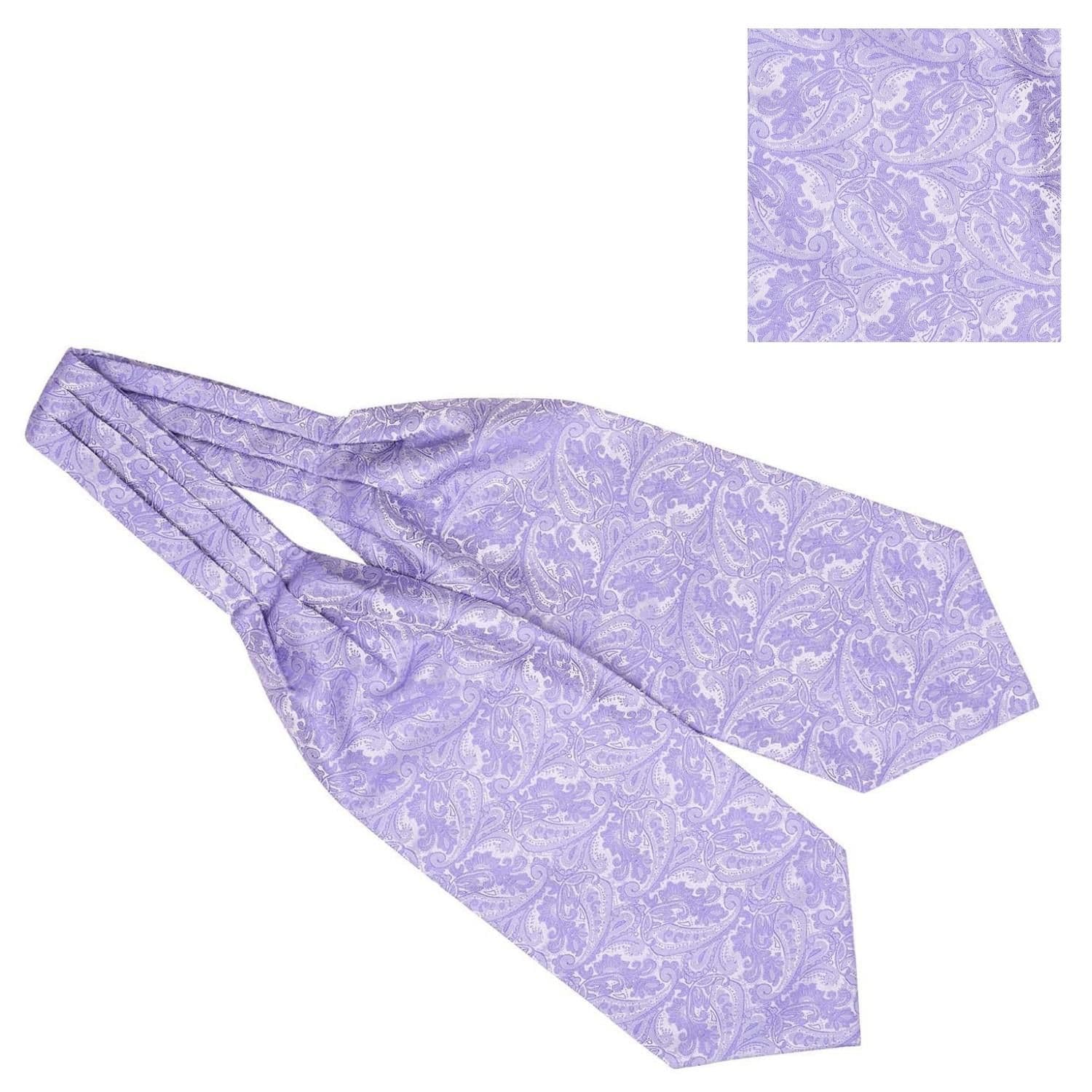 Purple Paisley Cravat and Pocket Square Combo for Men