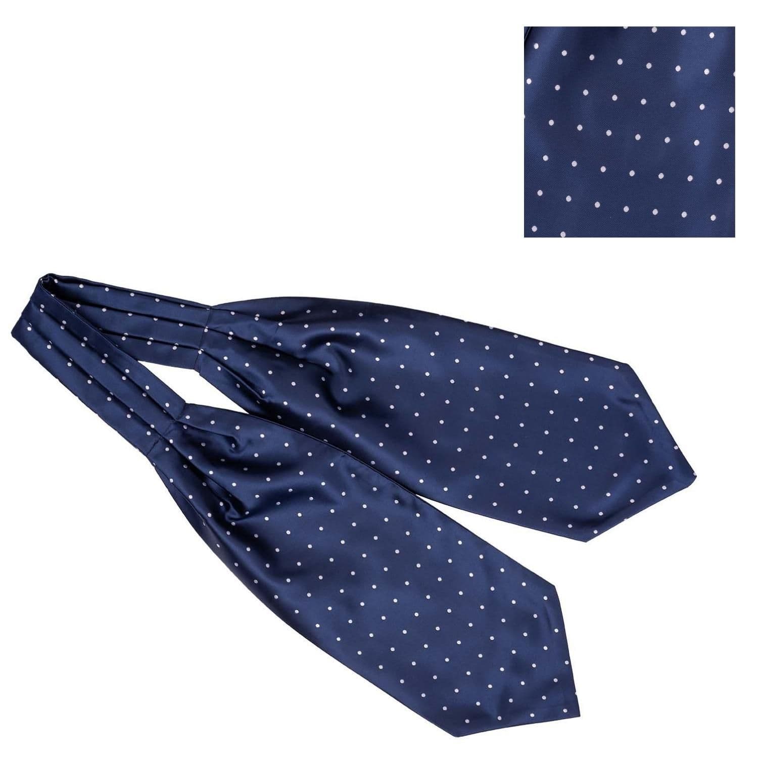 Blue Polka Dot Cravat and Pocket Square Combo for Men