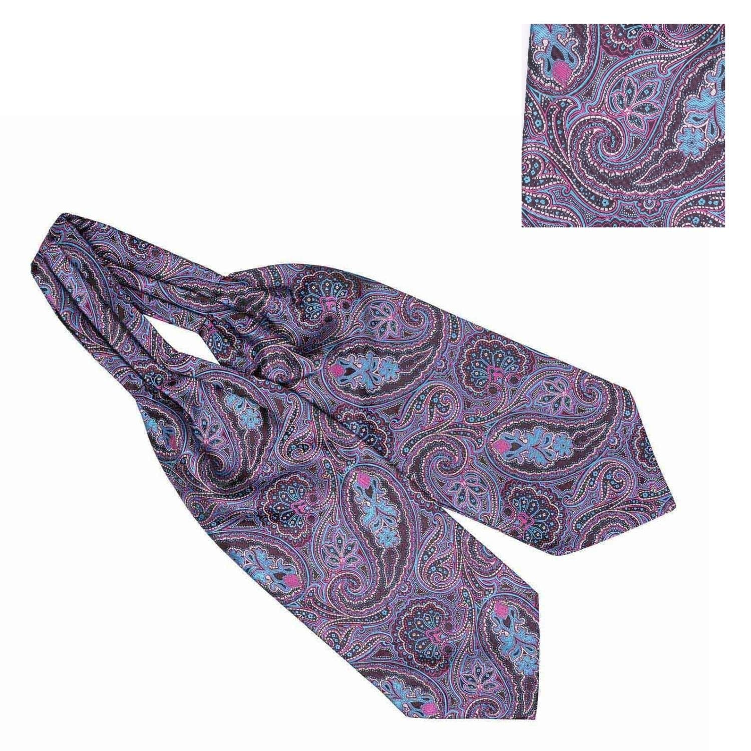 Purple Paisley Cravat and Pocket Square Combo for Men