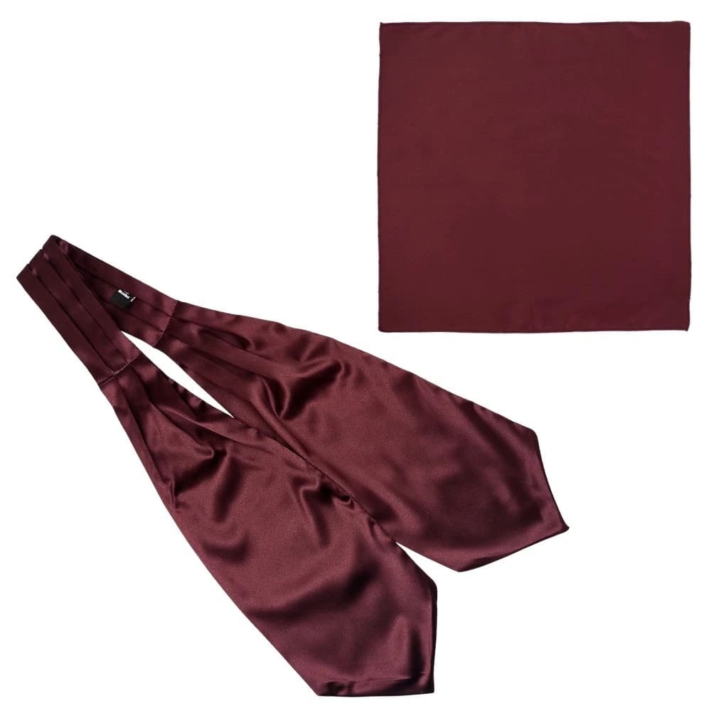 Burgundy Cravat and Pocket Square Combo for Men
