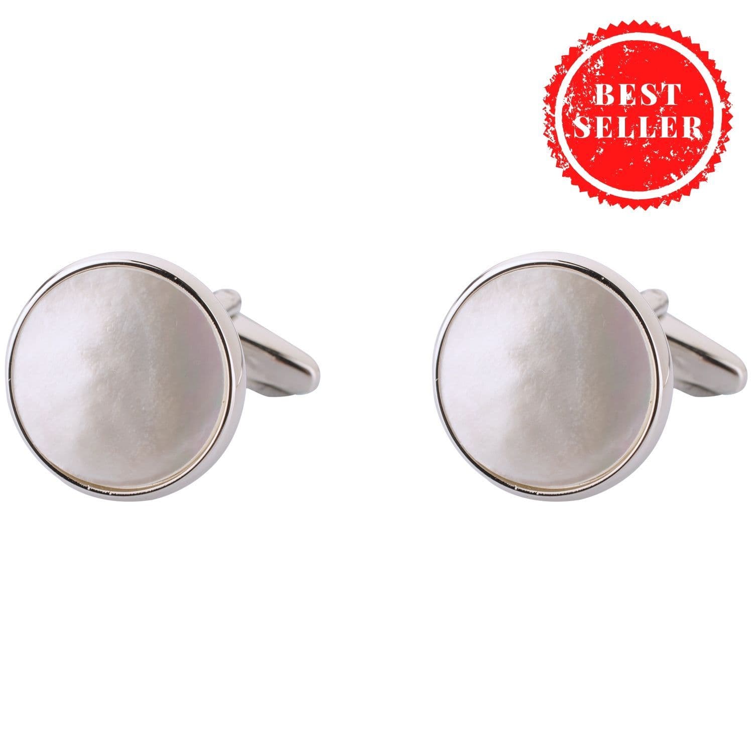 White Mother of Pearl Cufflinks for Men