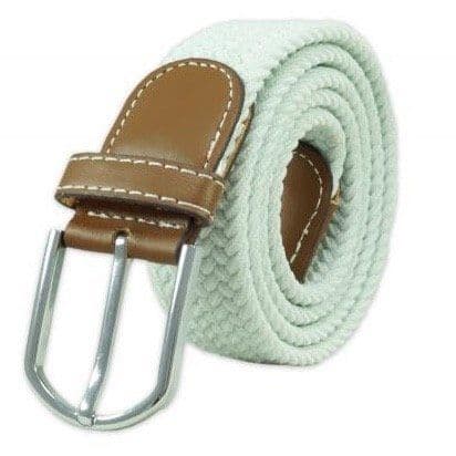 White Braided Belt for Men