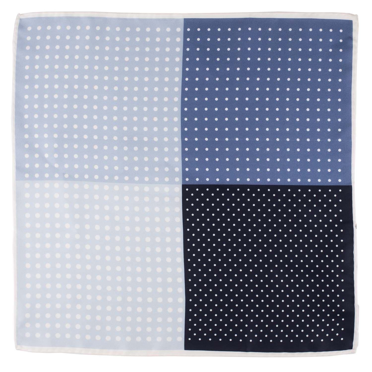 Blue Polka Dot Italian Silk Pocket Square for Men