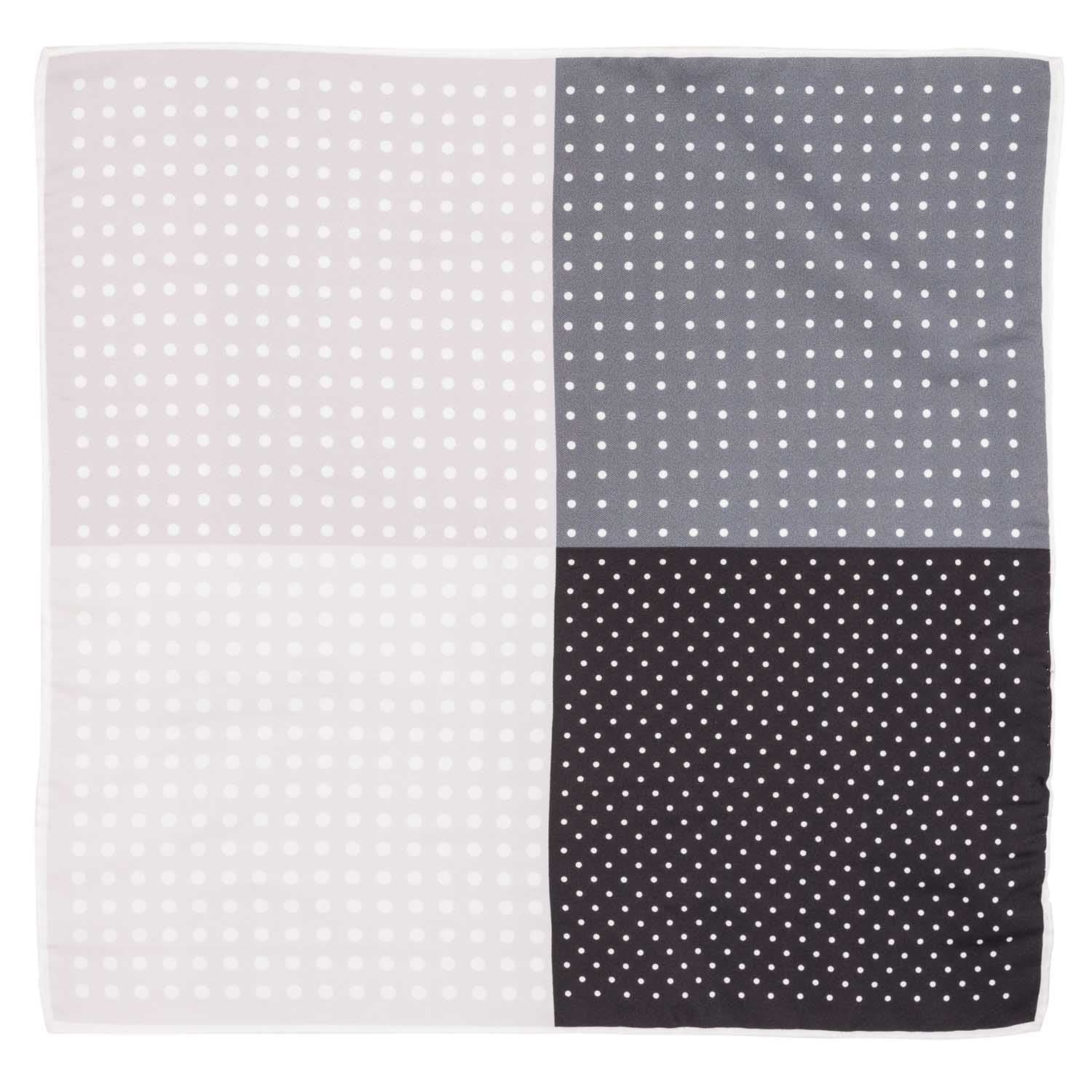 Grey Polka Dot Italian Silk Pocket Square for Men