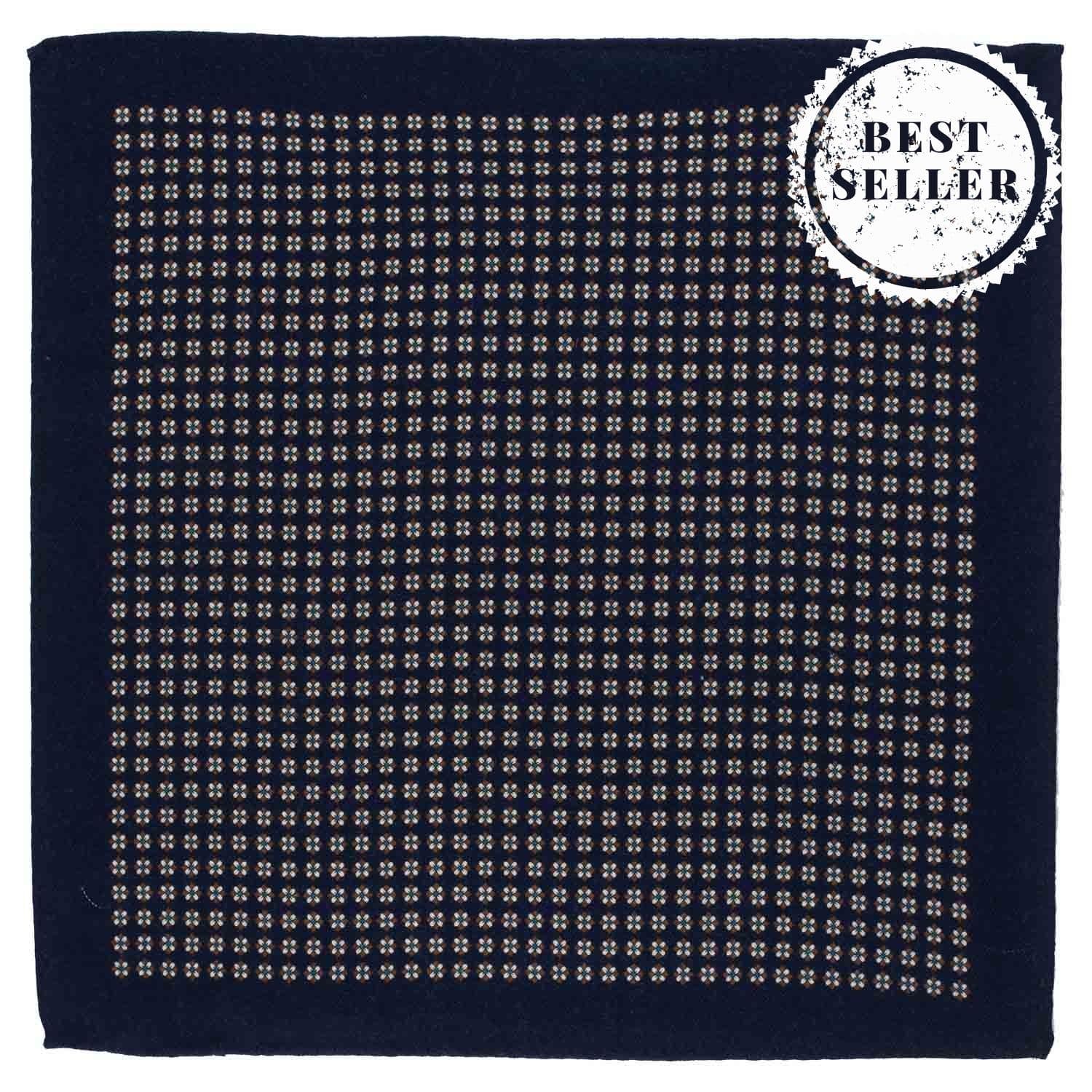 Blue Floral Pocket Square for Men
