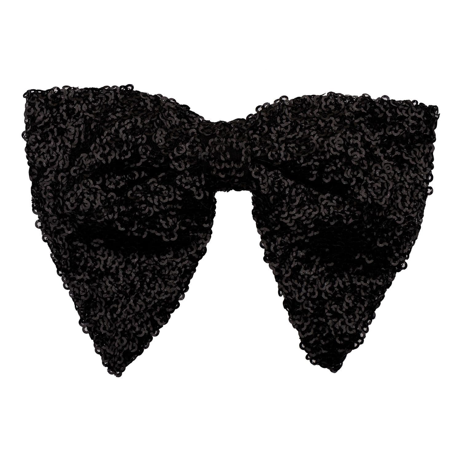 Black Geometric Sequins Pre-Tied Bow Tie for Men