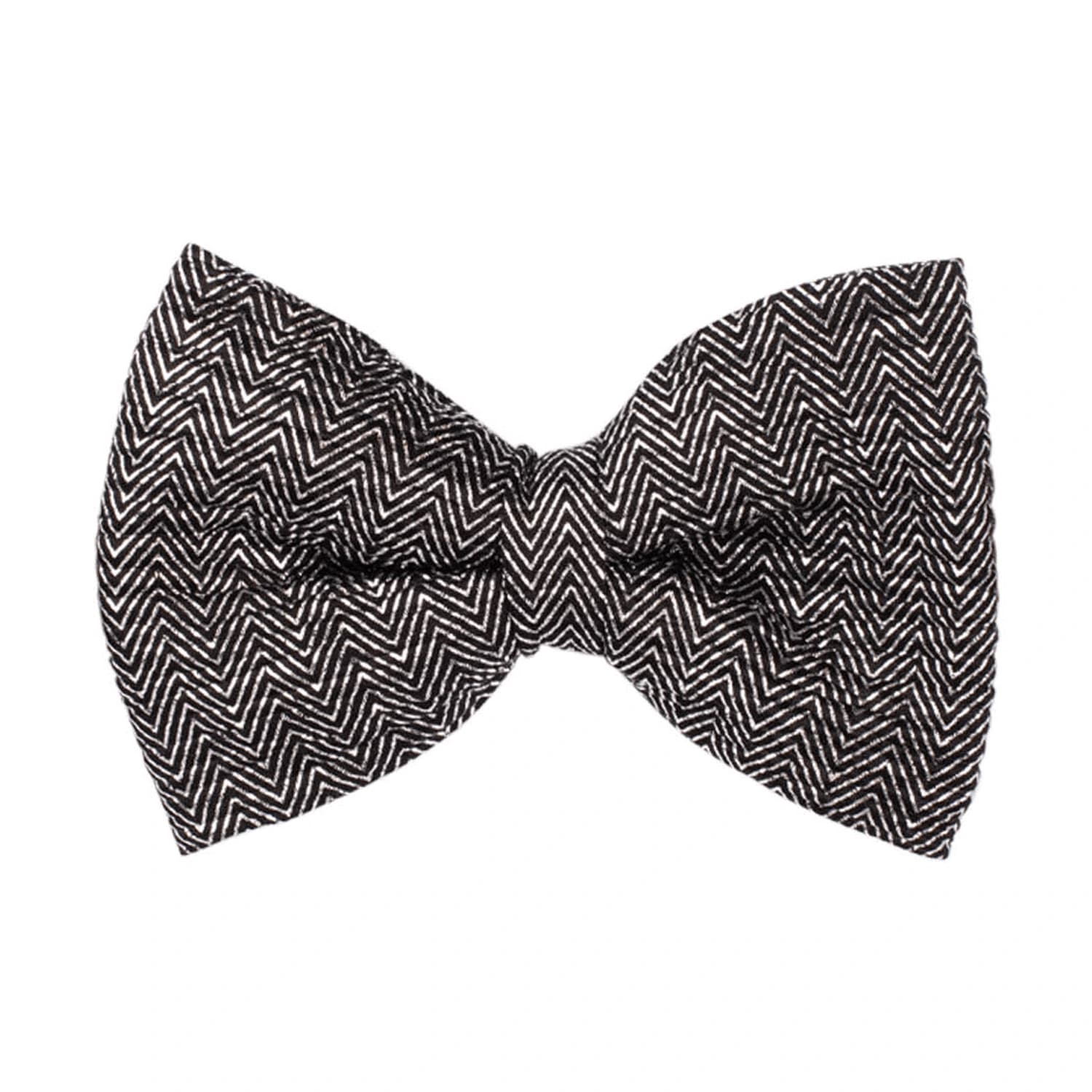 Gray Classic Sequins Pre-Tied Bow Tie for Men