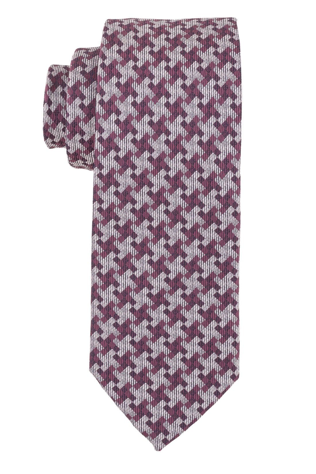 Ninja Geometric Purple Microfiber Necktie for Men