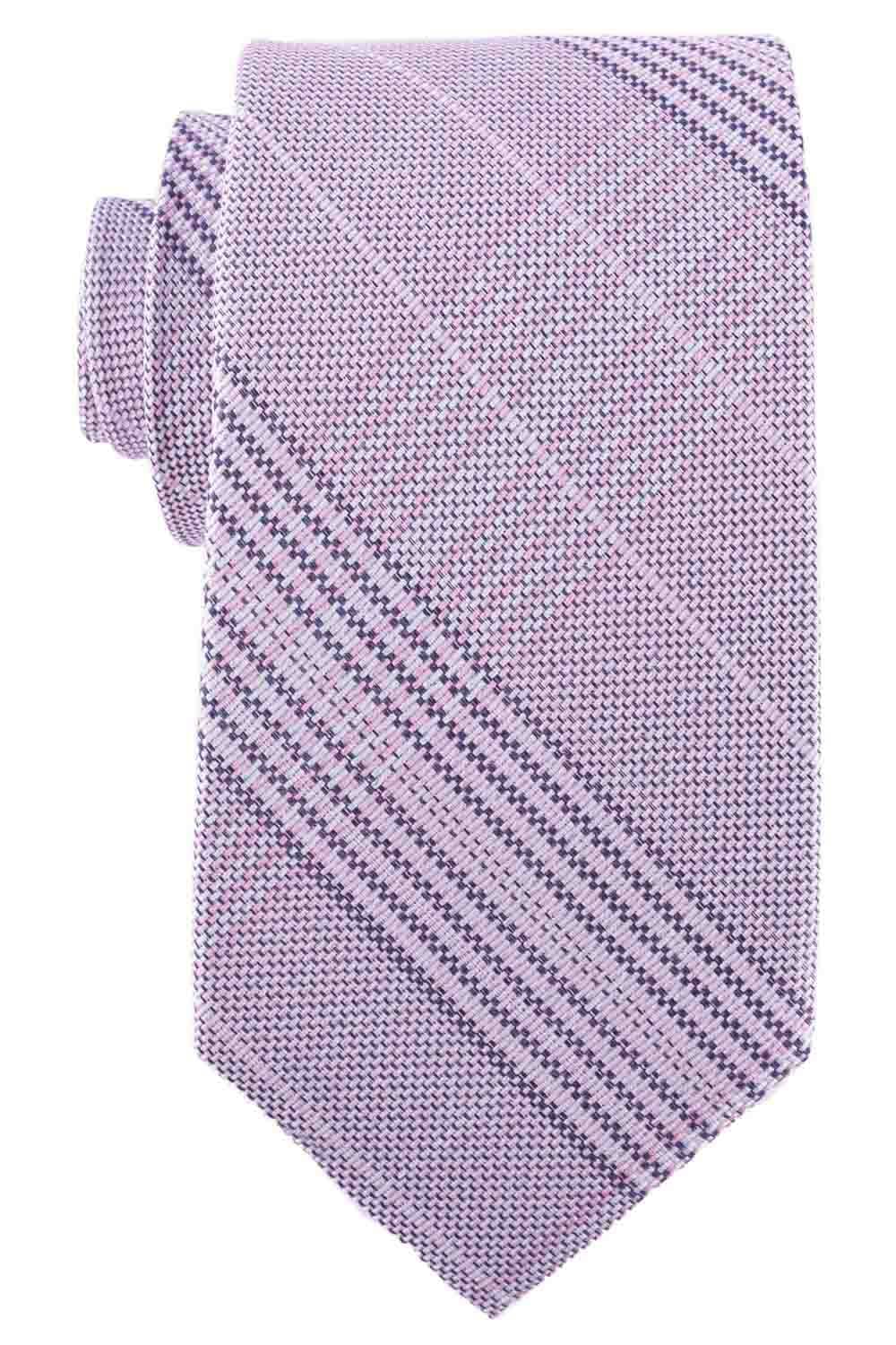 Checkered 7 Fold Pink Necktie for Men