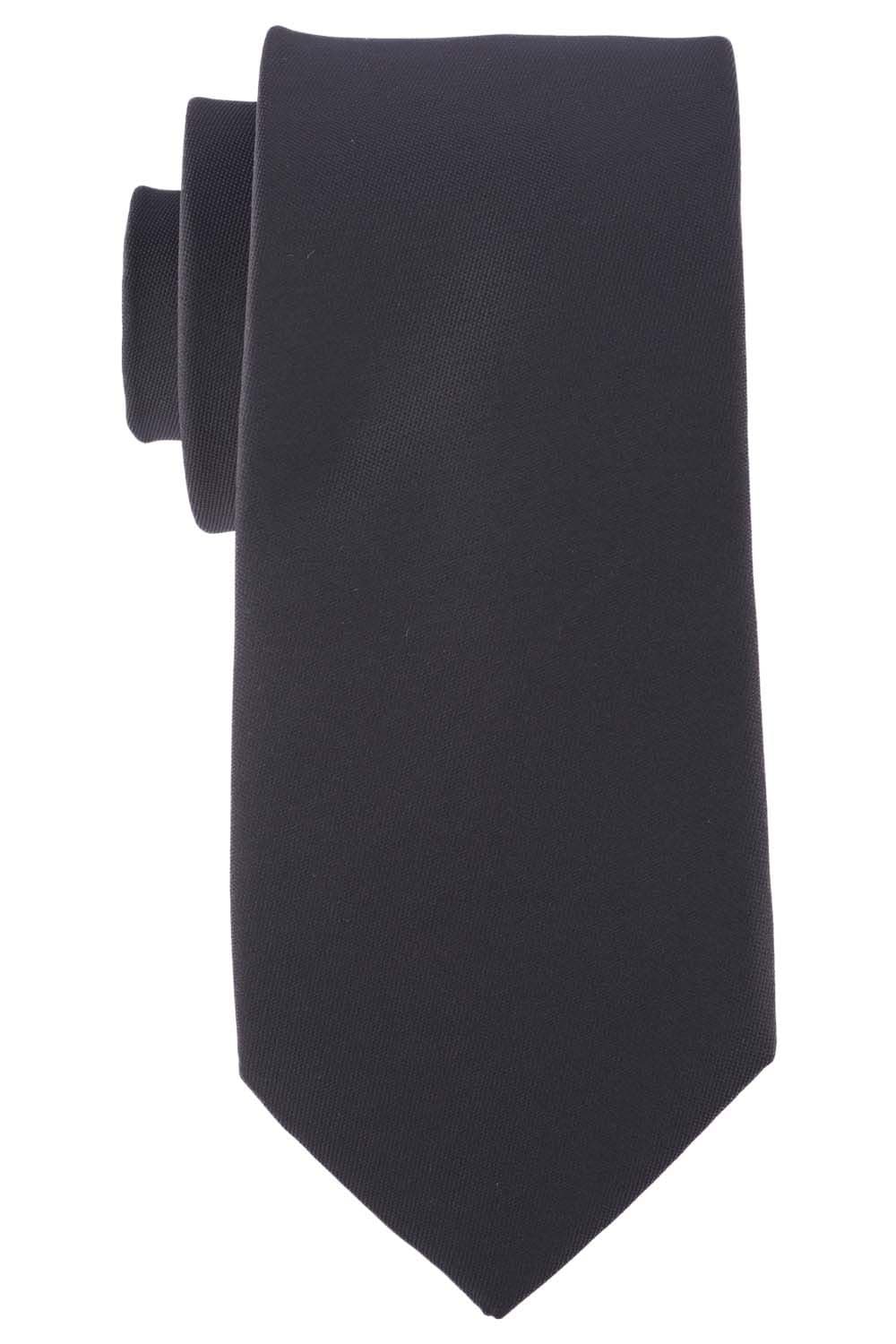 Black Solid Microfiber Necktie for Men