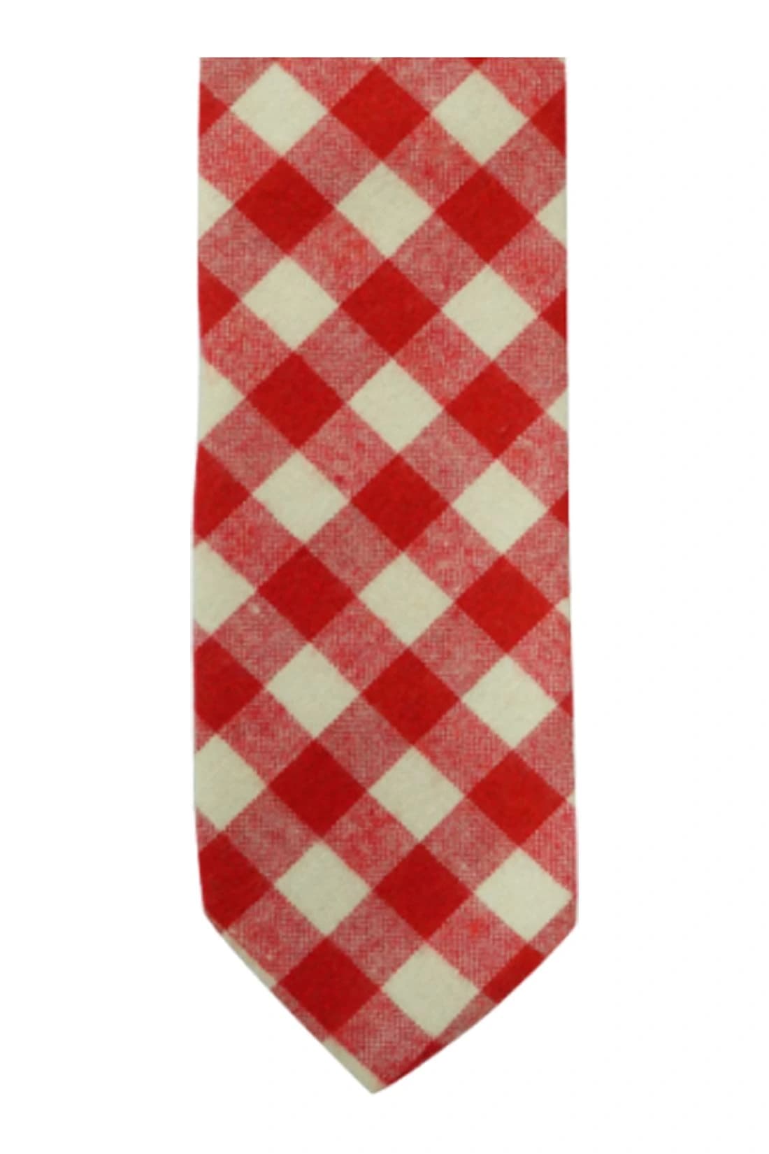 Red Checks Cotton Necktie for Men