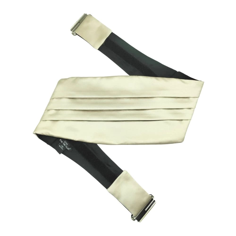 Cream Microfiber Cummerbund for Men