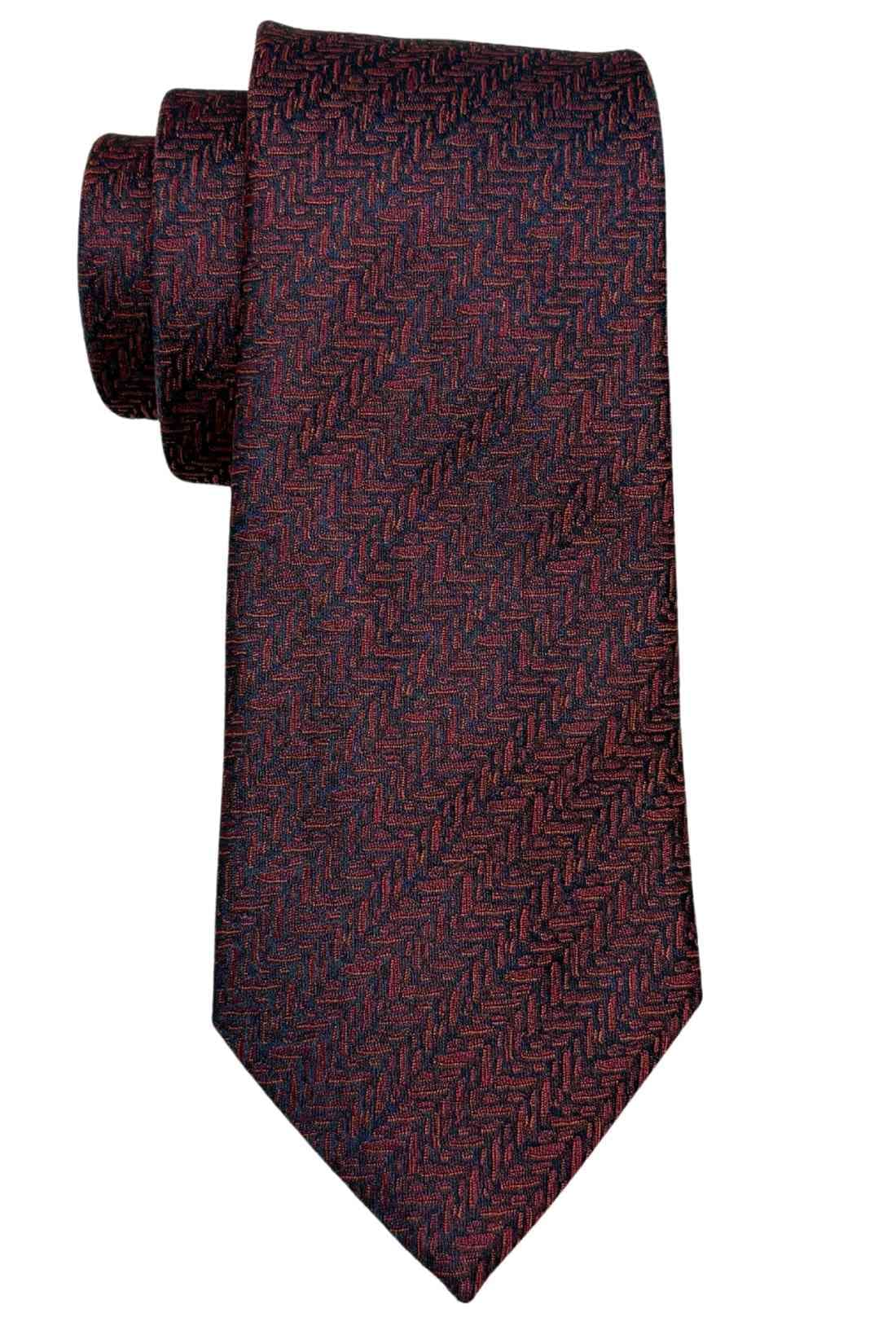 Navy & Maroon Bamboo Silk Necktie For Men | Textured Weave Design
