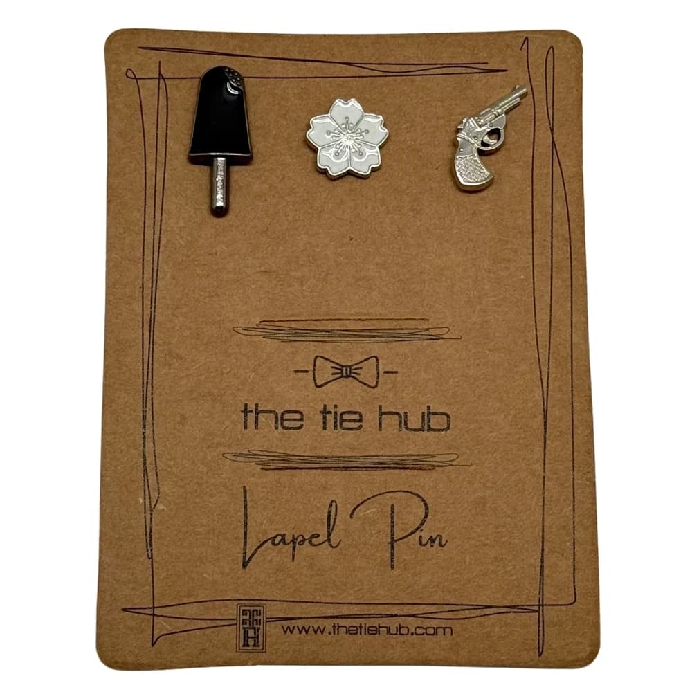 The Tie Hub Popsicle and Revolver Brooch (Set of 3) for Men