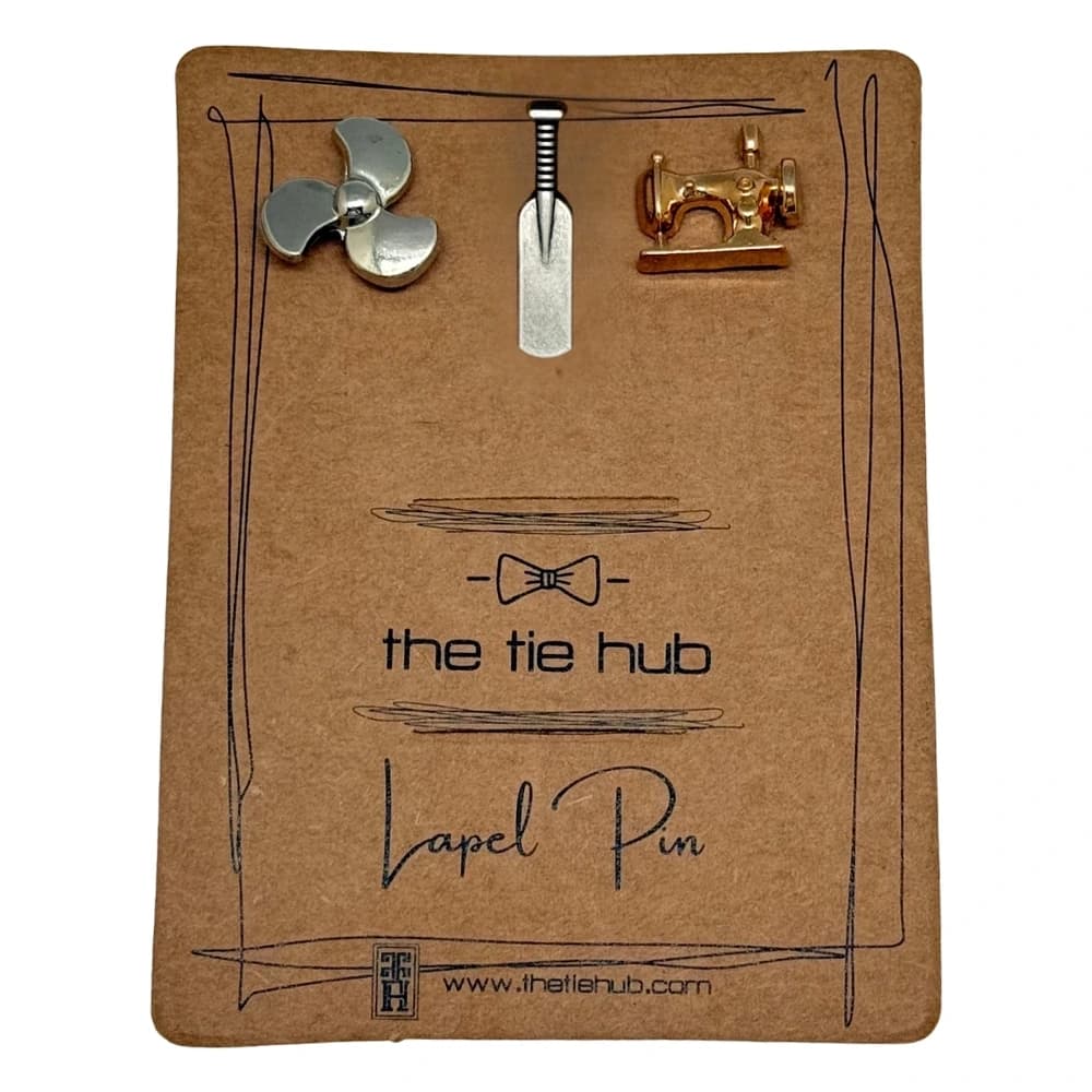 The Tie Hub Cricket Bat and Sewing Machine Brooch (Set of 3) for Men