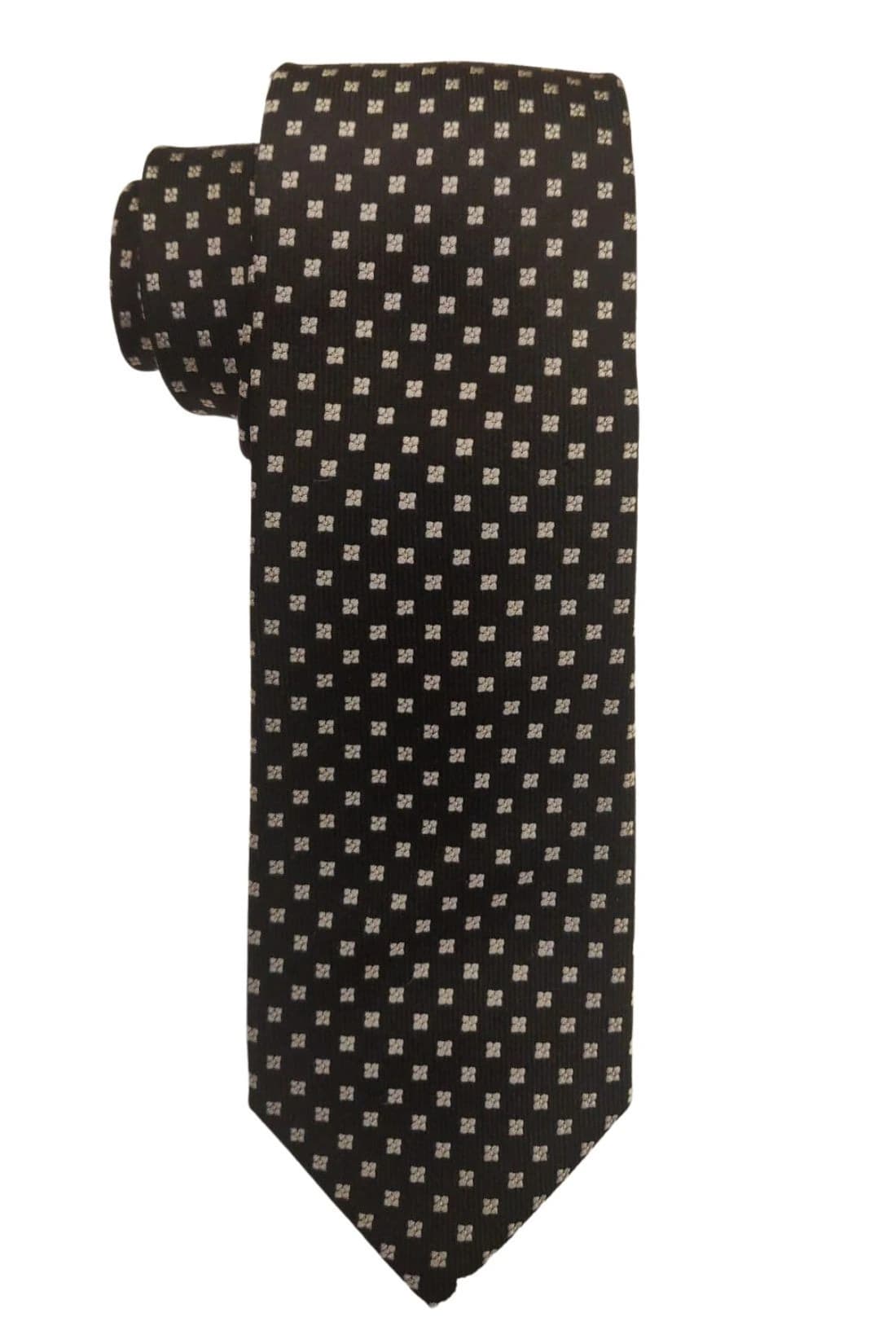 Black Geo 100% Silk Necktie