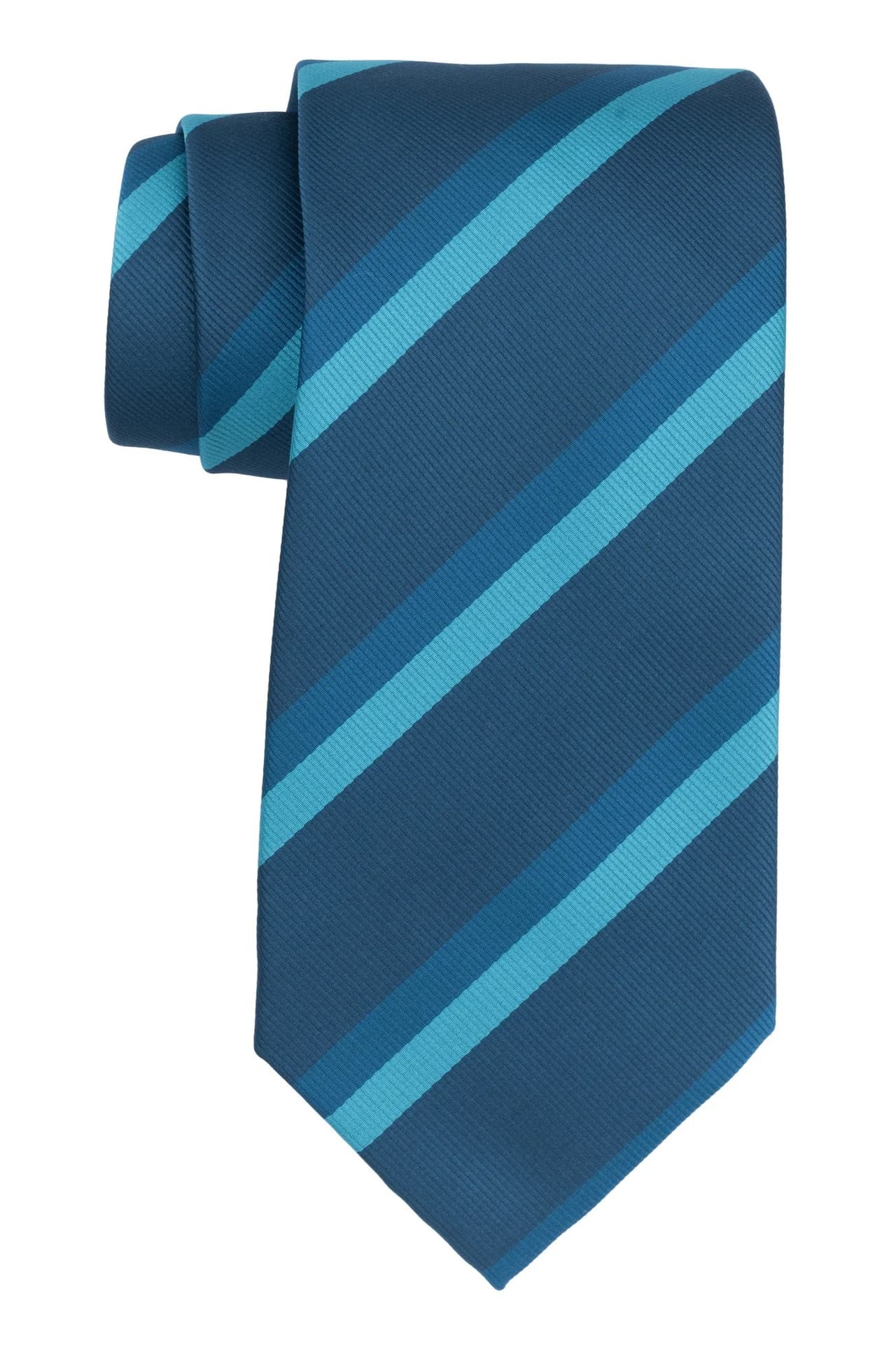 Stripe Blue & Green 100% Bamboo Silk Necktie