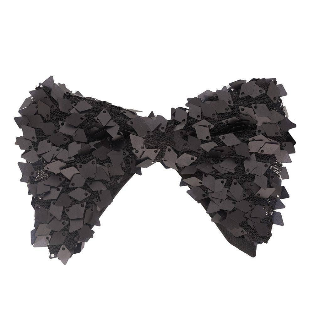 Black Sequin Rhombus Butterfly Bowtie