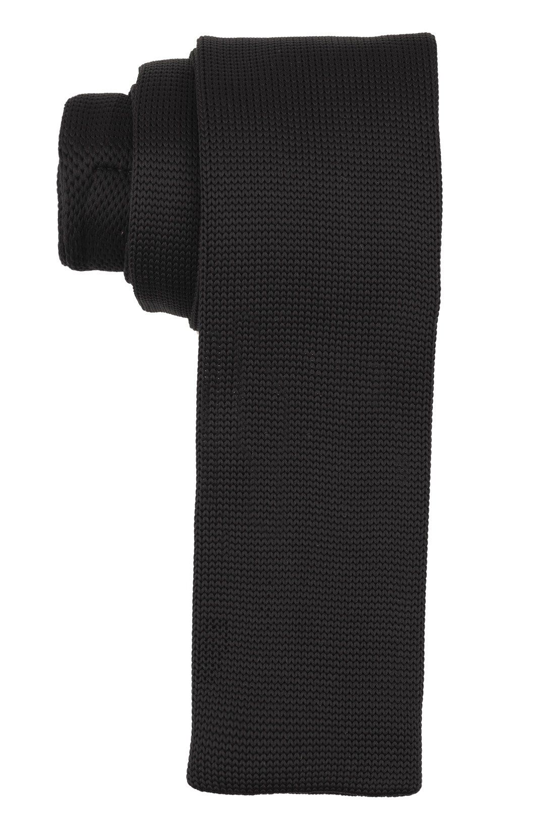 Buy Solid Black Knitted Necktie - the tie hub